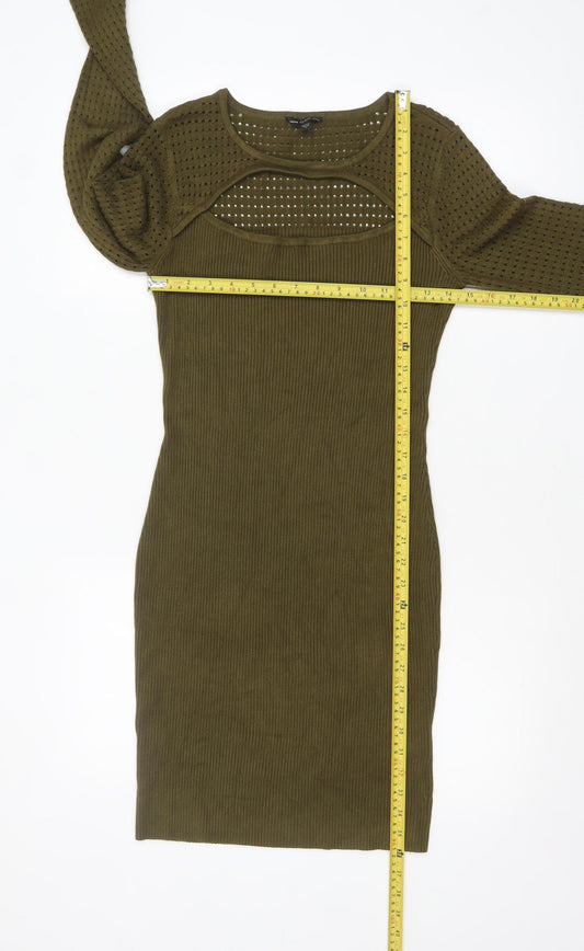 Guess Women Green Bodycon Knit Cut Out Dress Size 12