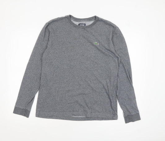 Lacoste Sport Men's Grey Long Sleeve Cotton Top M Regular Fit