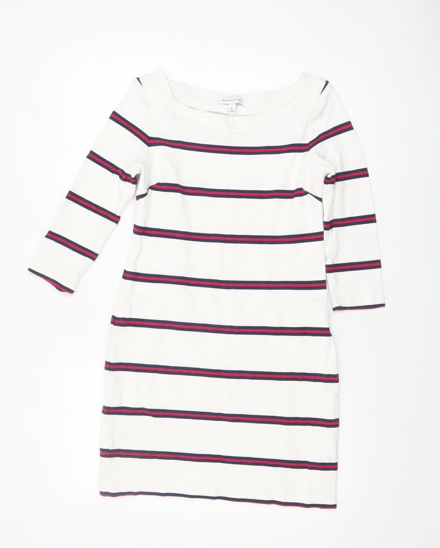 Banana Republic Women’s White Striped Shift Dress Size 8