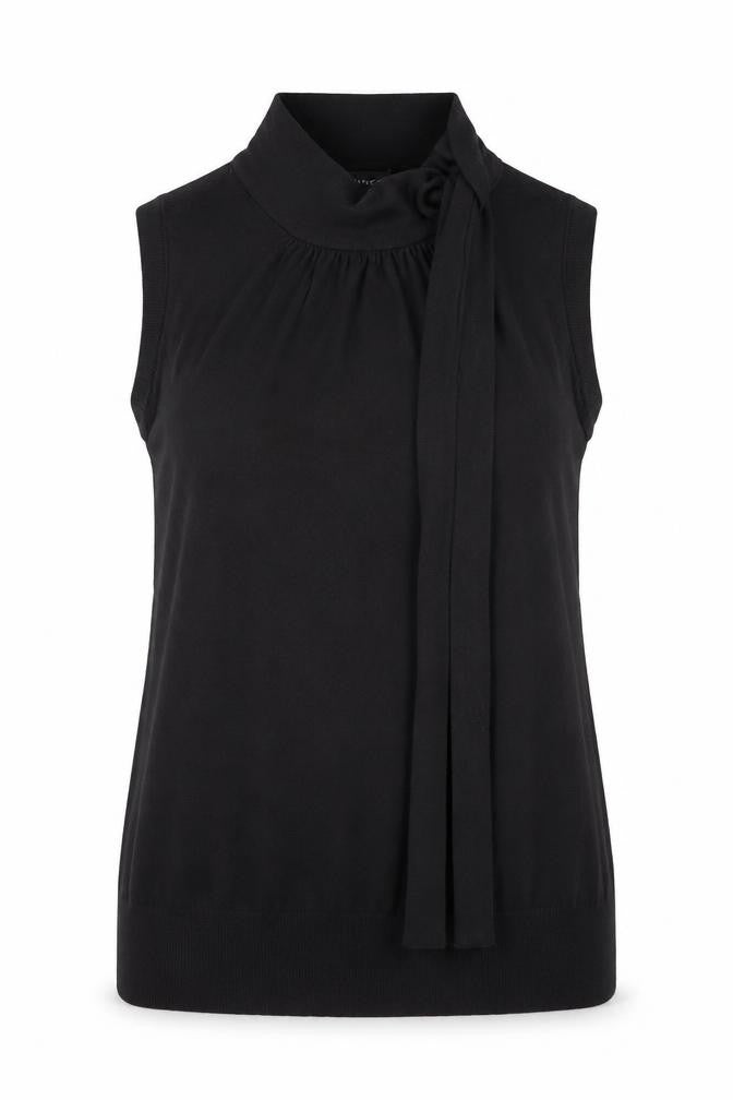 Warehouse Women's Black High Neck Sleeveless Knit Blouse Size 8
