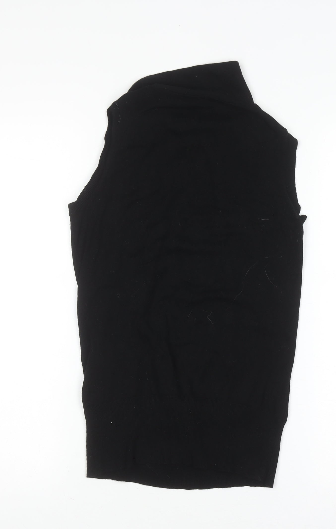 Warehouse Women's Black High Neck Sleeveless Knit Blouse Size 8