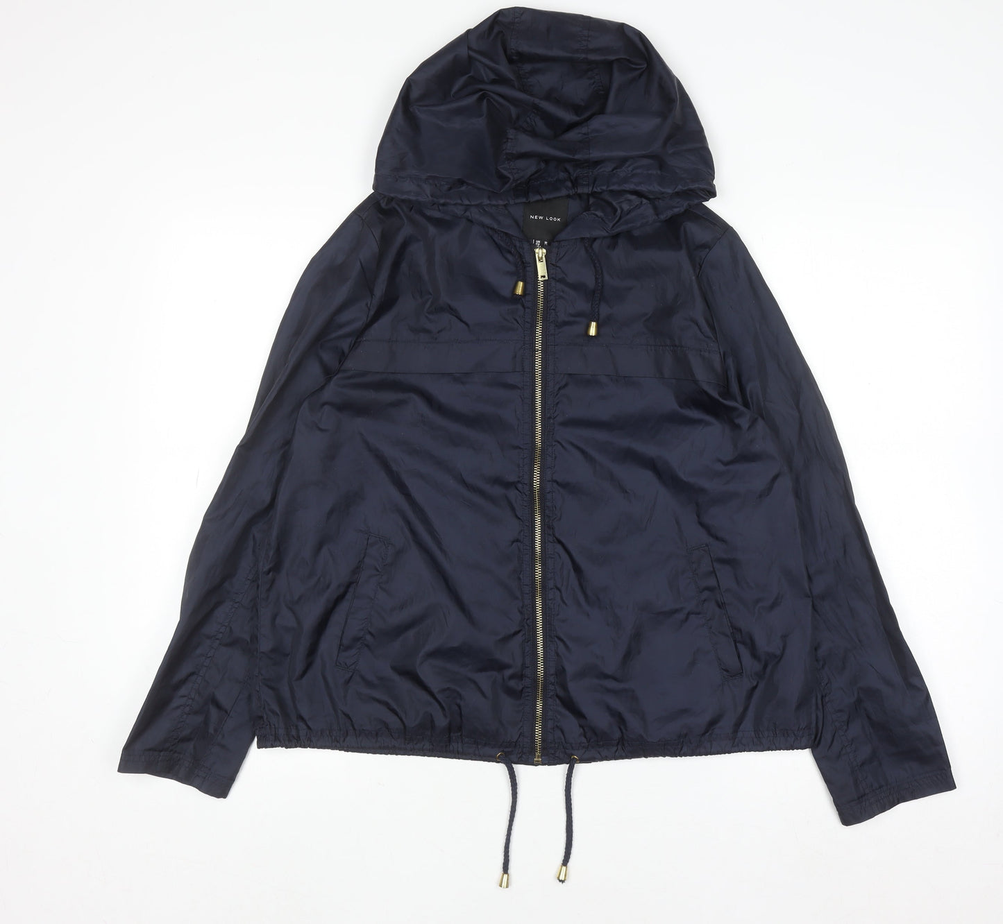 New Look Women's Blue Hooded Windbreaker Jacket Size 10