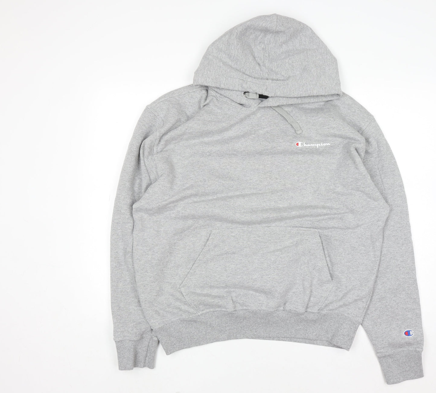 Champion Men's Grey Pullover Hoodie L Regular Fit Fleece