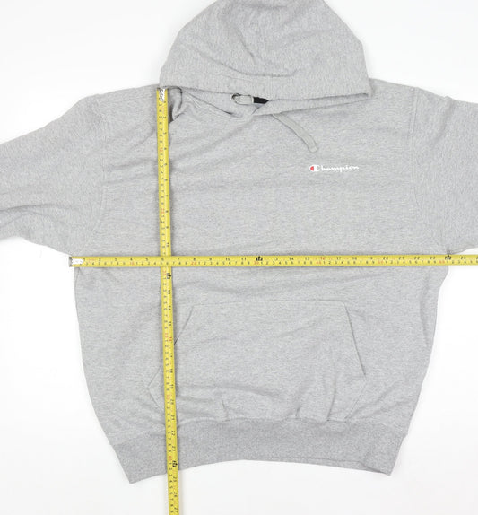 Champion Men's Grey Pullover Hoodie L Regular Fit Fleece