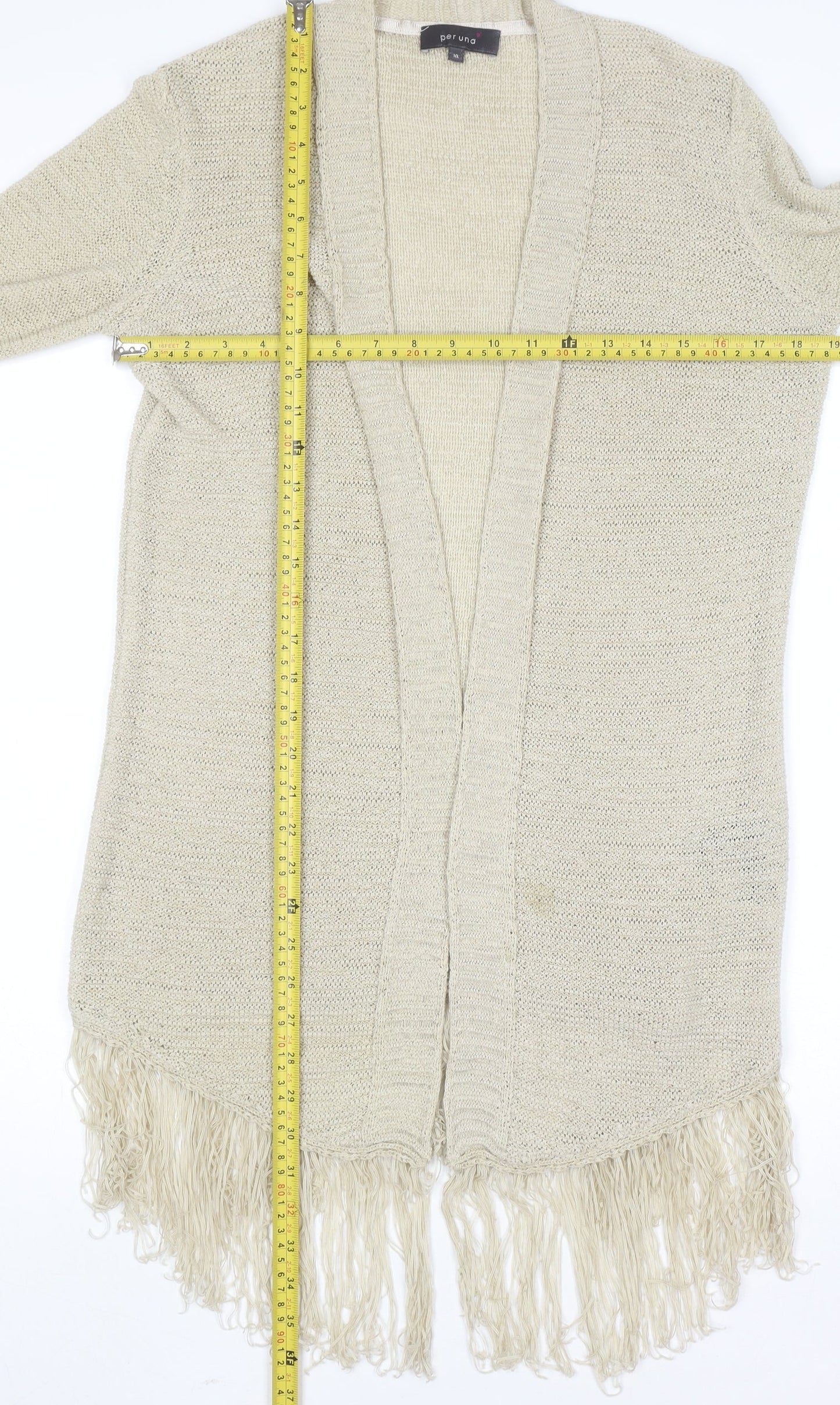 Marks and Spencer Per Una Women’s Beige Fringe Cardigan Size 10