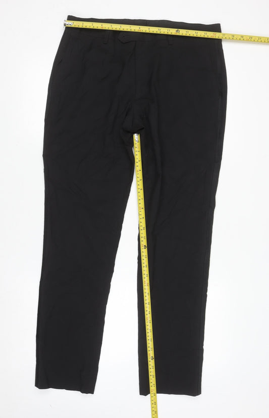 Next Men's Black Slim Fit Dress Trousers 34W 31L