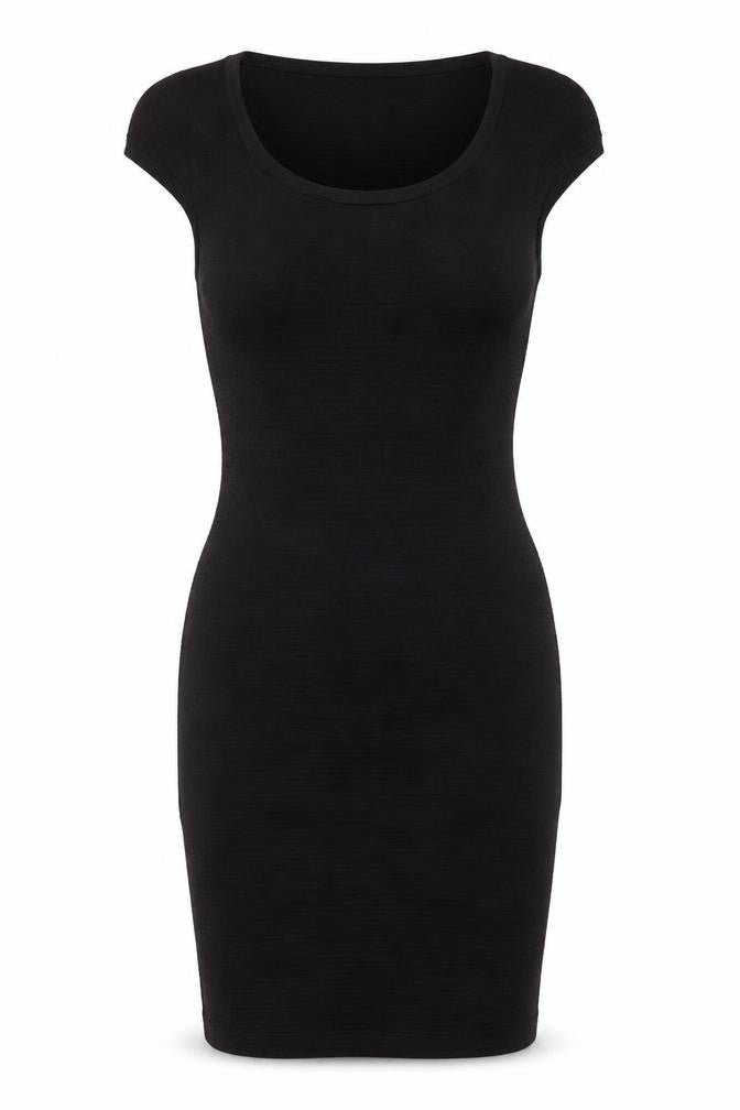 H&M Women Black Bodycon Knit Knee Length Dress Size M