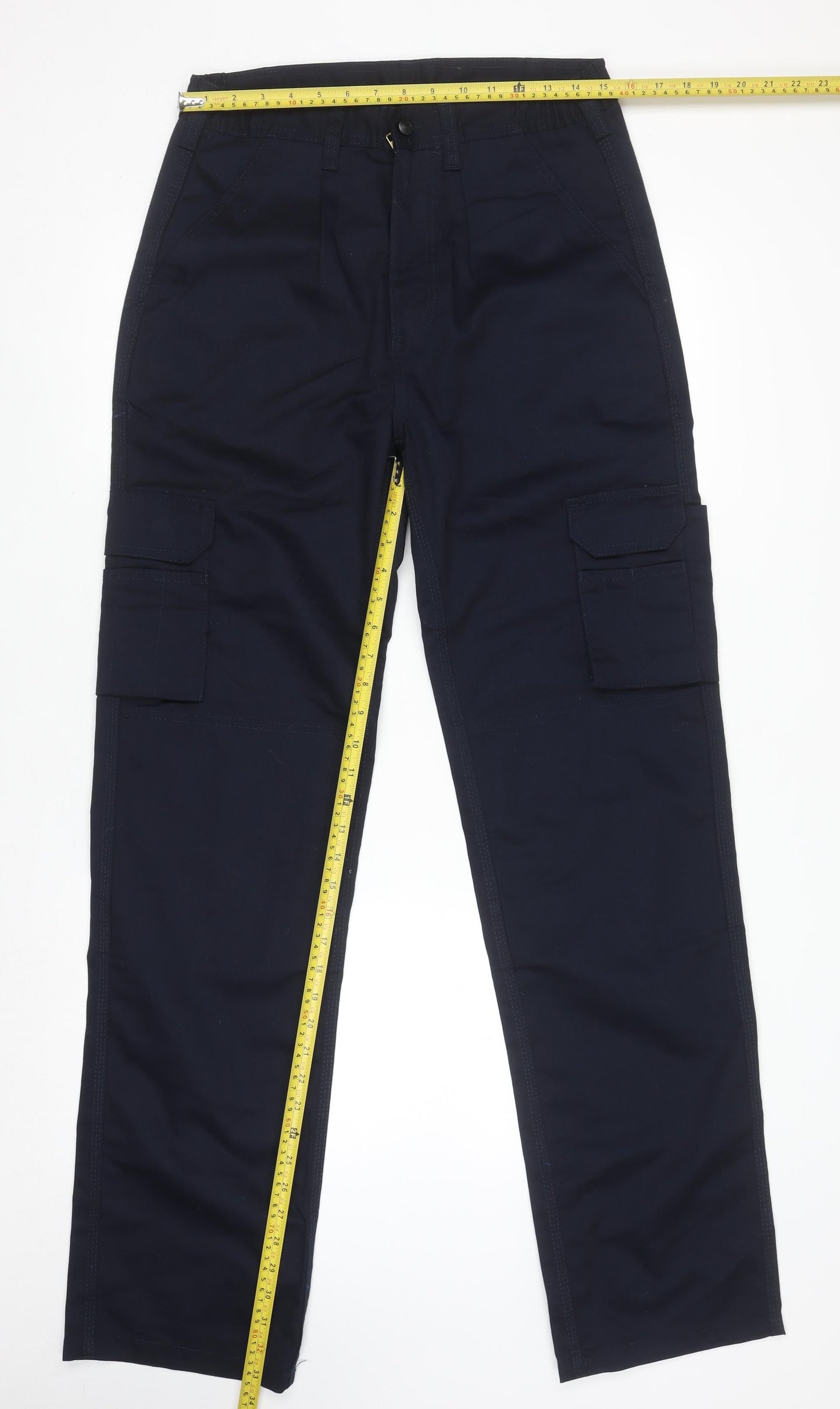ORN Men's Navy Blue Cargo Work Trousers 32T Regular Fit