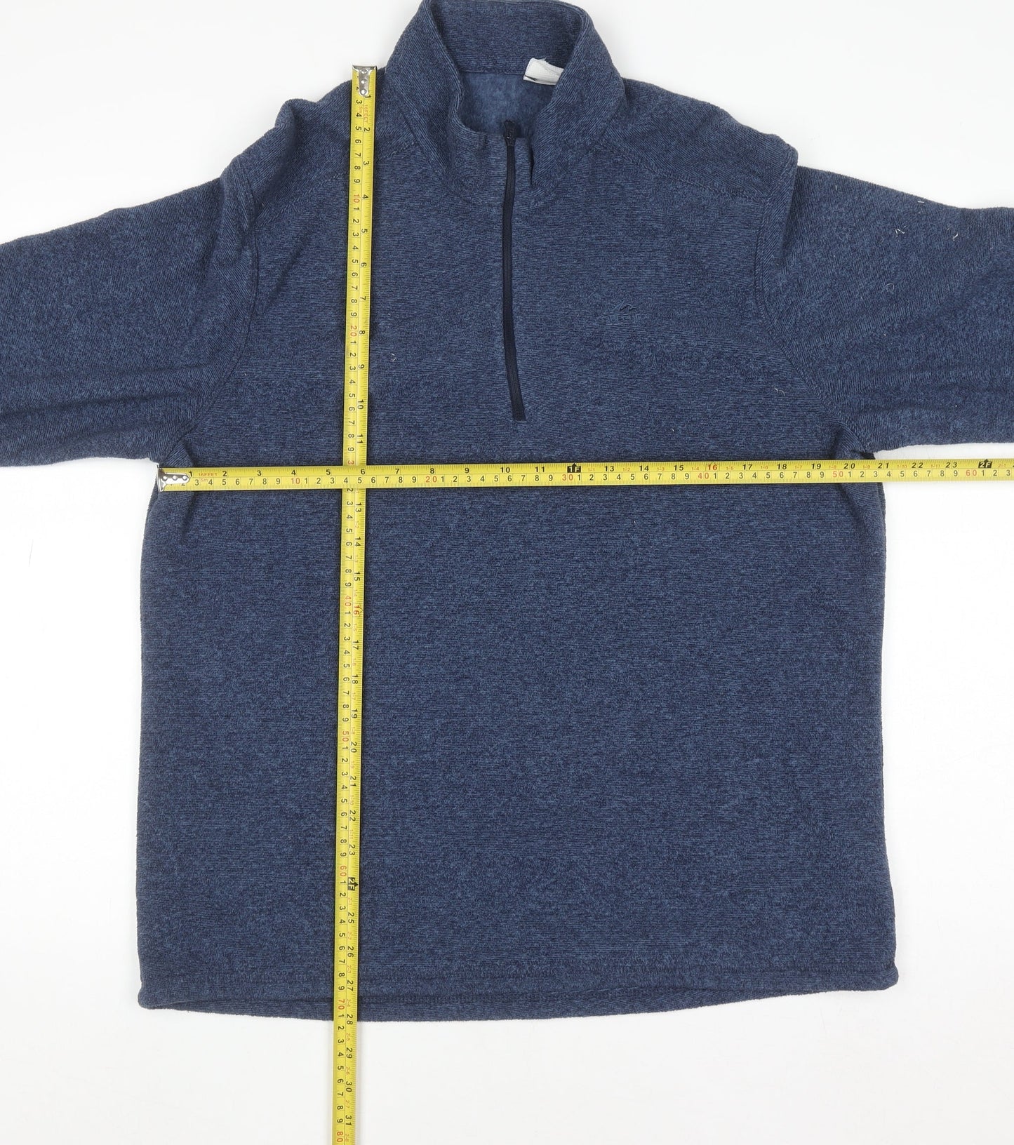 Decathlon Mens Blue 1/4 Zip Fleece Sweatshirt L Regular Fit