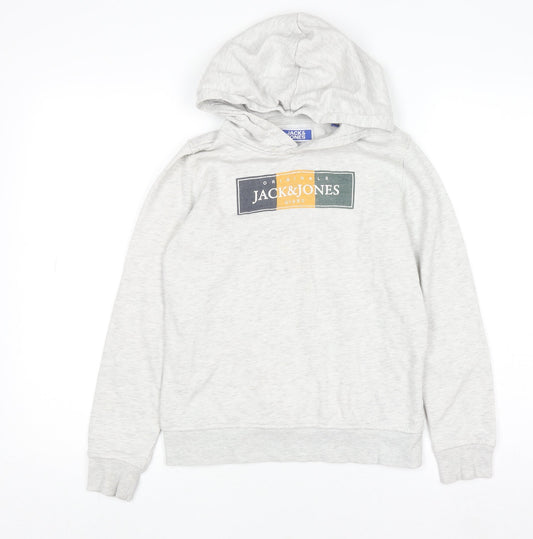 Jack & Jones Boys Grey Pullover Hoodie 12 Years Cotton Blend