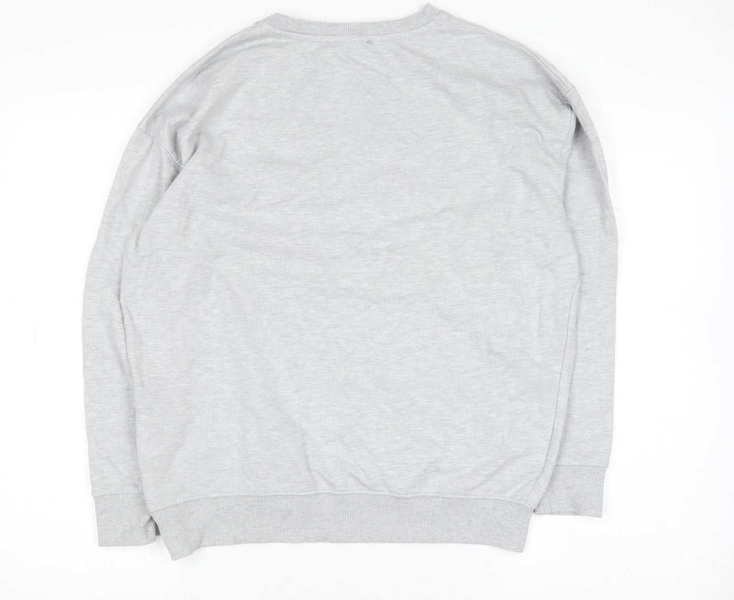 New Look Women's Grey Cotton Blend Pullover Sweatshirt S