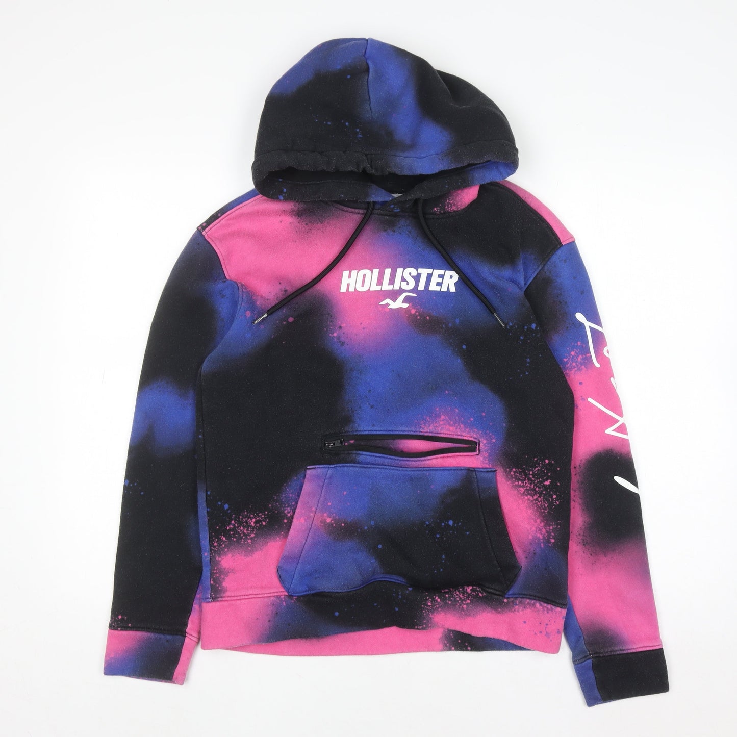 Hollister Womens XS Multicoloured Pullover Hoodie with Graphic Print