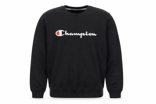 Champion Men's Black Medium Pullover Sweatshirt Logo Crew Neck
