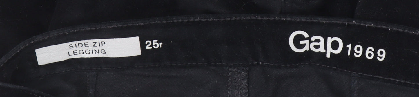 Gap Women Black Velvet Side Zip Skinny Leggings 25R