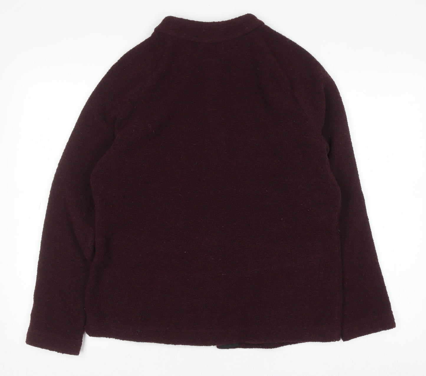 Rohan Women's Burgundy Wool Blend Cardigan Size 10 Classic Fit