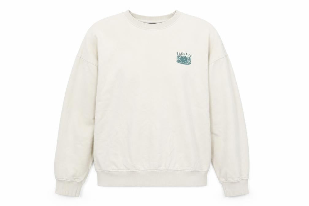 Max Mens Beige Oversized Fit Graphic Sweatshirt L