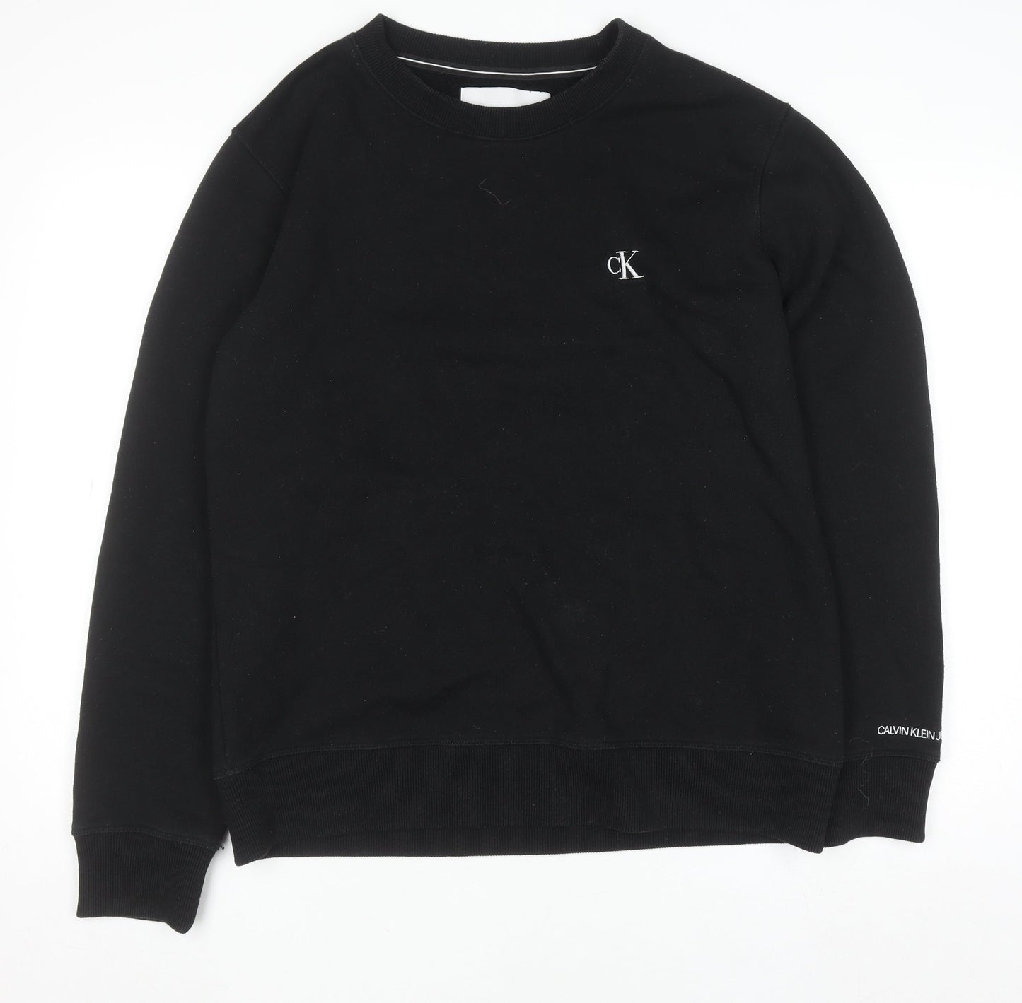 Calvin Klein Jeans Mens Black L Crew Neck Pullover Sweatshirt