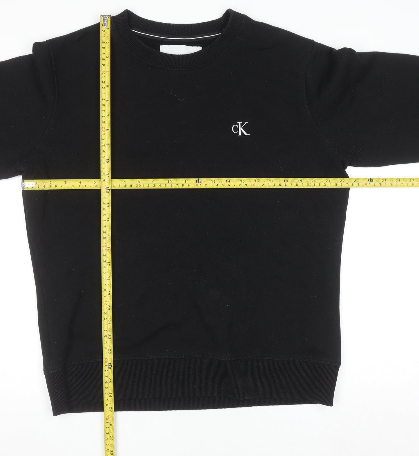 Calvin Klein Jeans Mens Black L Crew Neck Pullover Sweatshirt