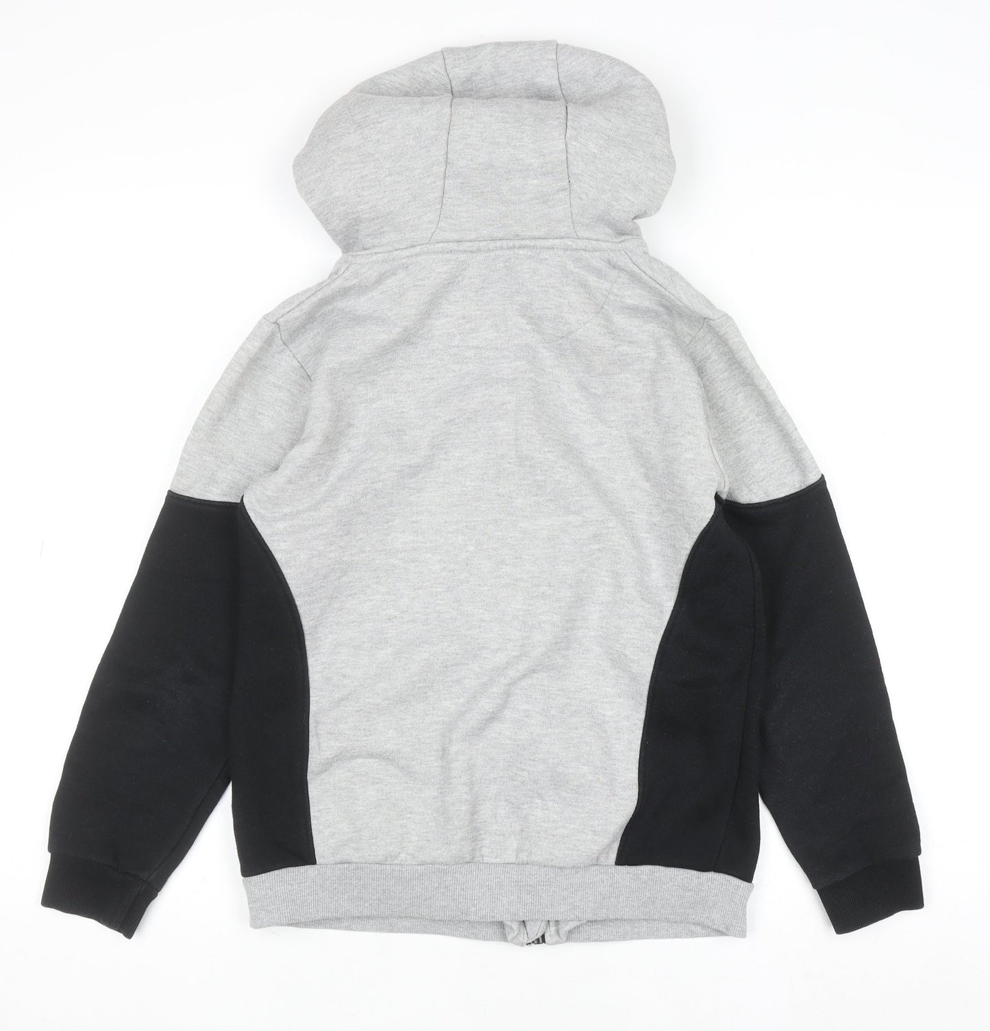 Firetrap Boys Grey Black Full Zip Hoodie 13 Years Cotton Blend