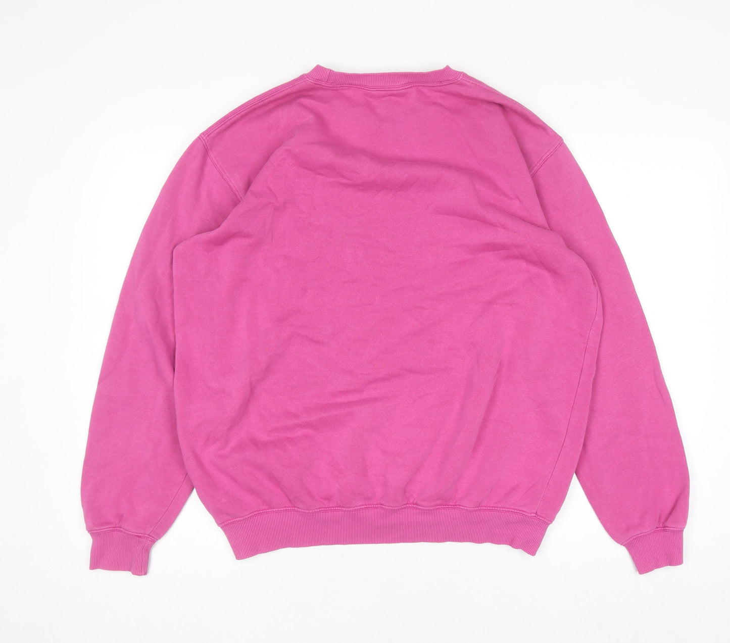 Cotton Traders Women Bright Pink Sweatshirt M Crew Neck Pullover