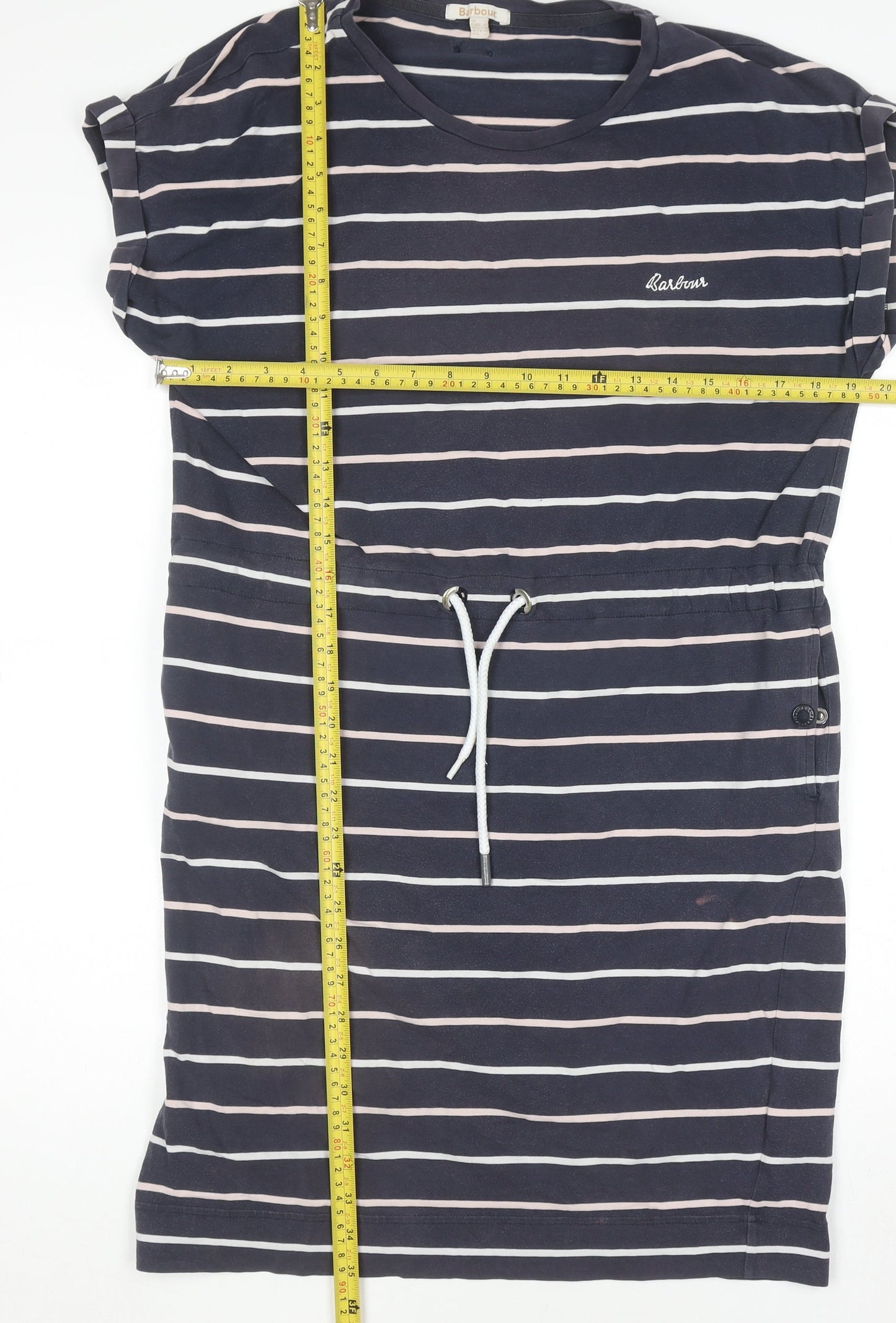 Barbour Womens Blue Striped T-Shirt Dress Size 12 Casual Jersey