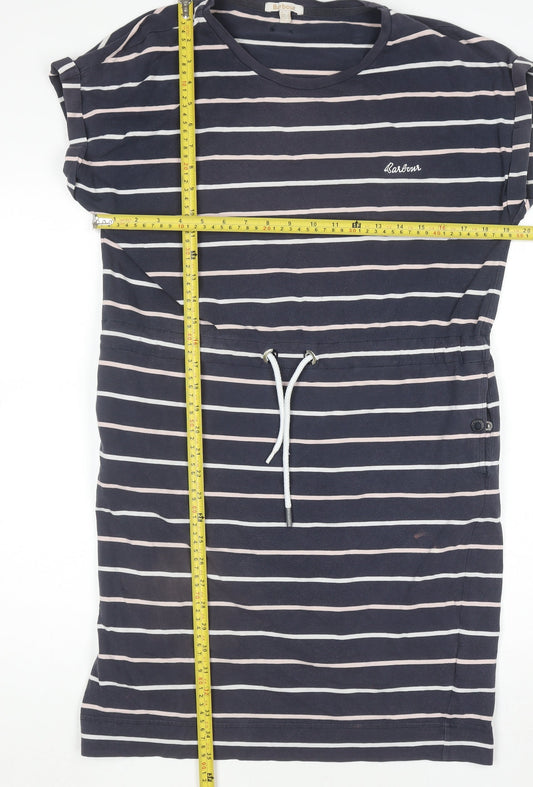Barbour Womens Blue Striped T-Shirt Dress Size 12 Casual Jersey