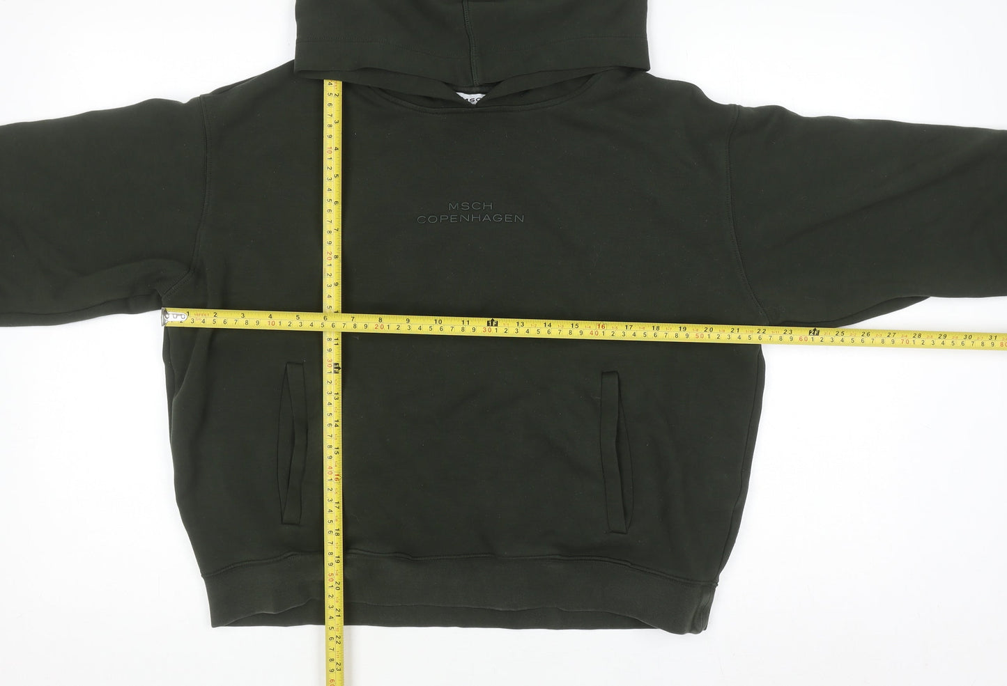 MSCH Copenhagen Women Green M/L Pullover Hoodie Cotton Blend