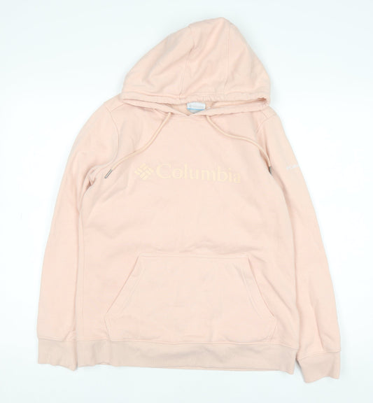 Columbia Womens Pink Hooded Pullover Hoodie Medium Fleece Lined