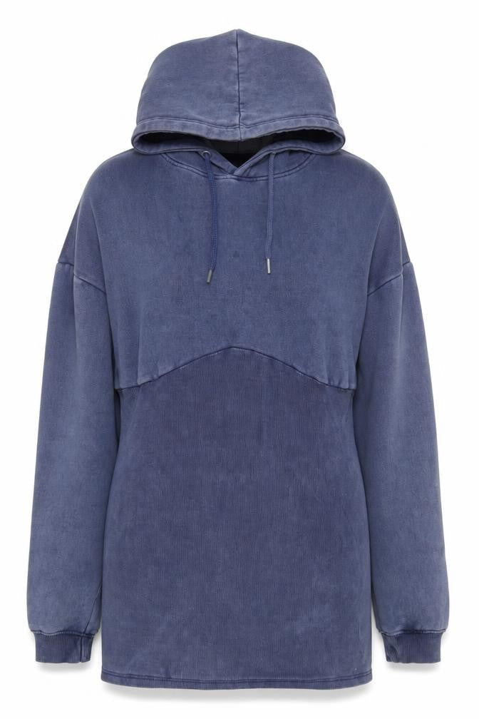 PRETTYLITTLETHING Women Blue Pullover Hoodie UK 16 Cotton Blend