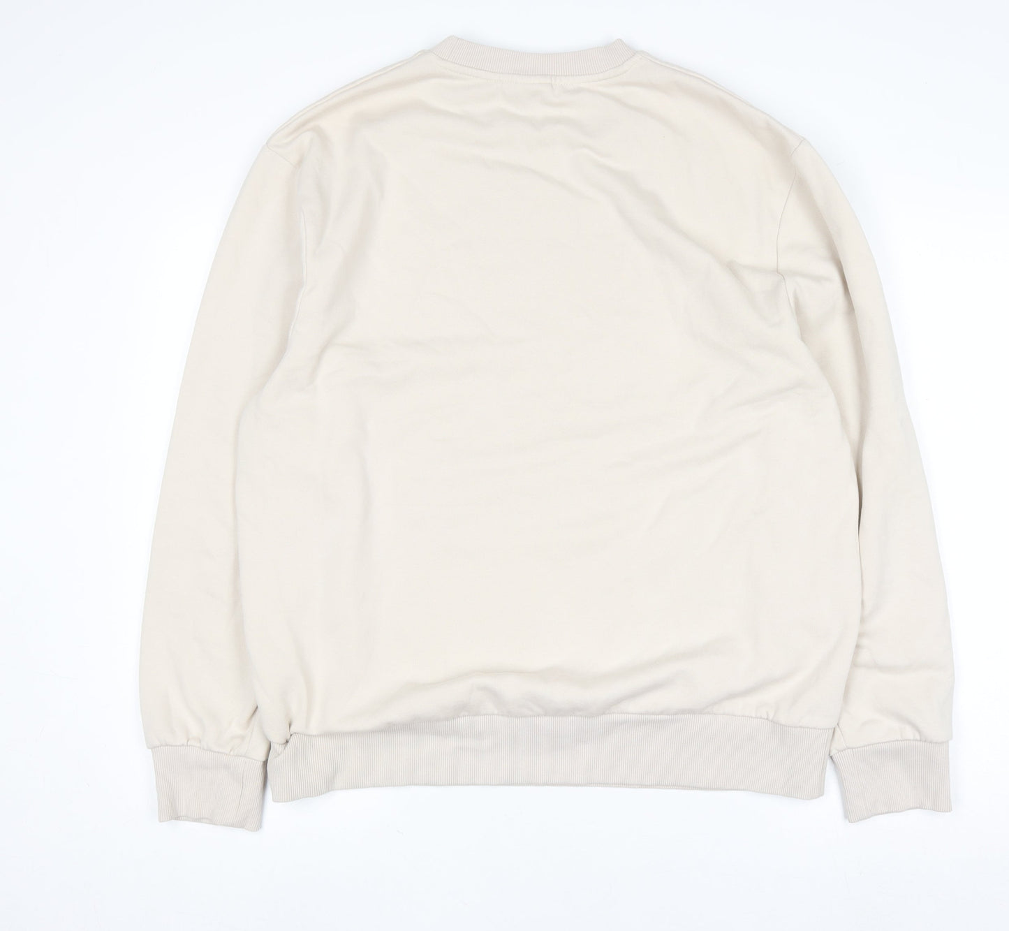 George Women Beige Mickey Mouse Winter Club Pullover Sweatshirt L