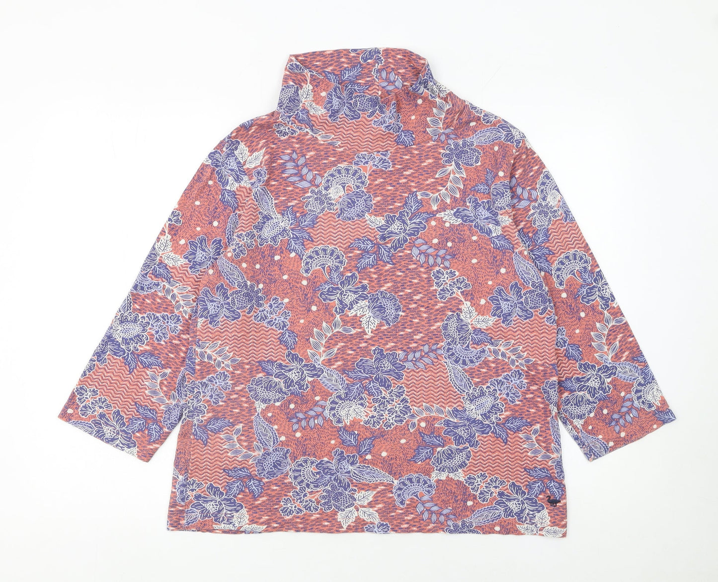 Country Rose Women’s Multicoloured Floral Roll Neck Tunic Blouse L
