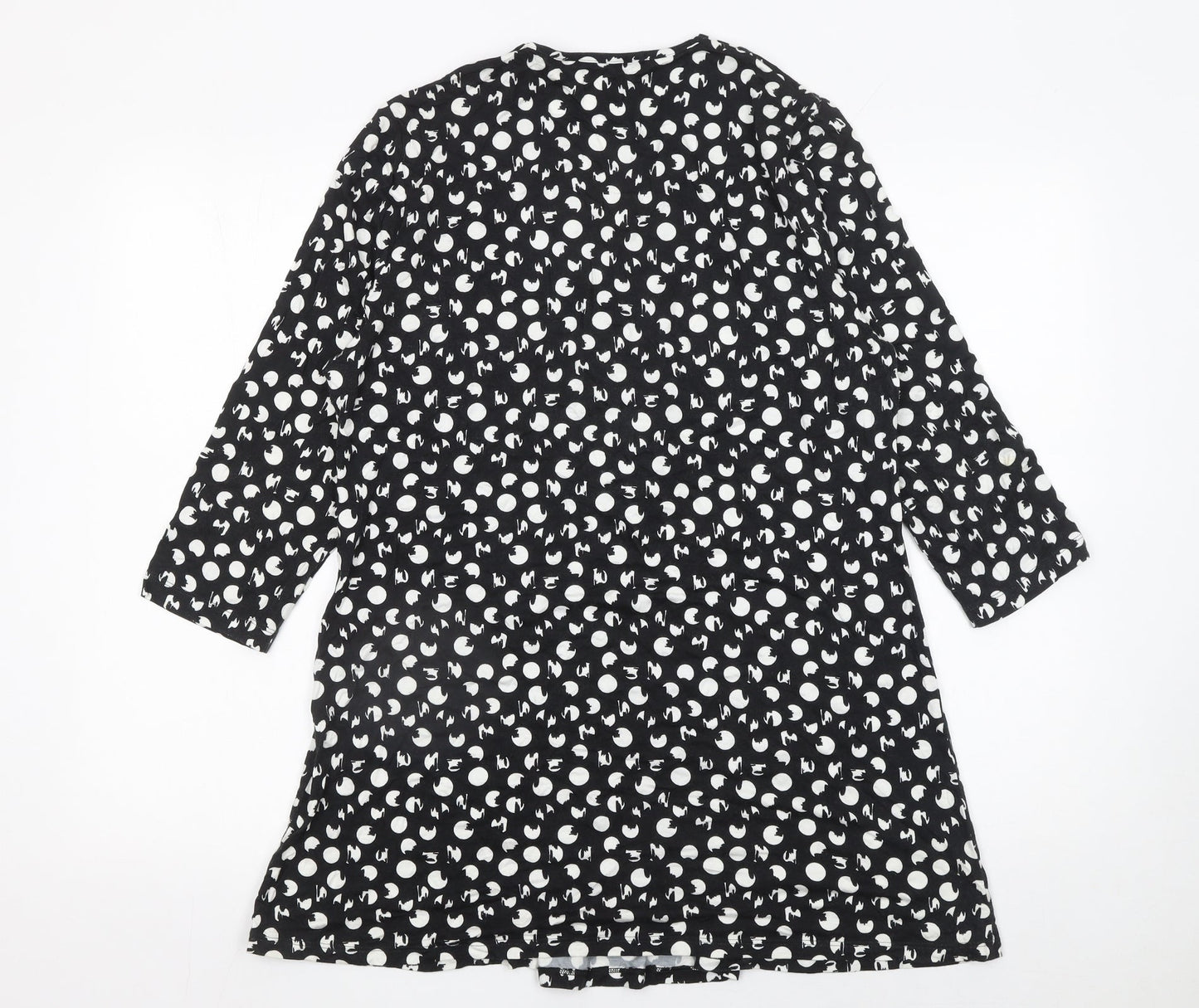 David Nieper Women’s Black Polka Dot Wrap Dress Size 16 Viscose Elastane