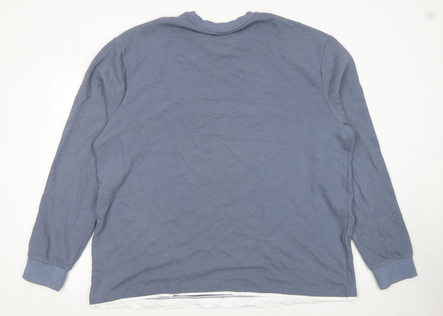 NEXT Mens Blue Cotton Crew Neck Long Sleeve Pullover Jumper 2XL