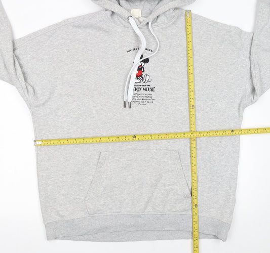 Disney Women Grey Mickey Mouse Pullover Hoodie Size Small