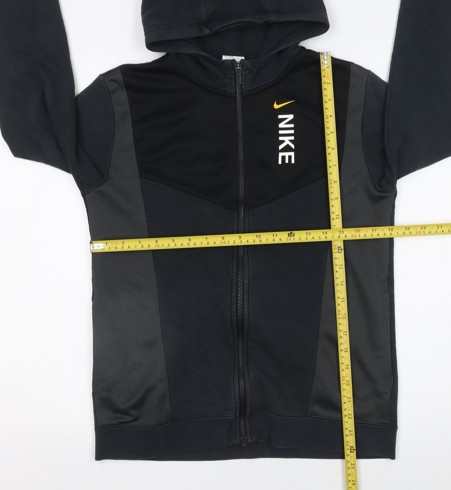 Nike Boys Black XL Full Zip Hoodie Colourblock Sports Jacket