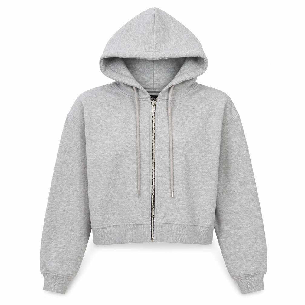 PrettyLittleThing Women Grey Full Zip Hoodie Small