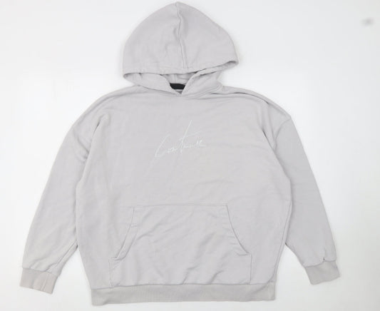 The Couture Club Women's Grey Hooded Pullover Sweatshirt Size S