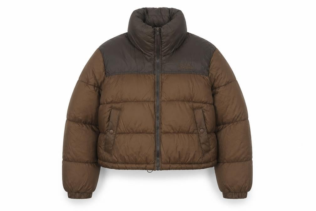 Pull&Bear Teens Brown Cropped Puffer Jacket Size 8