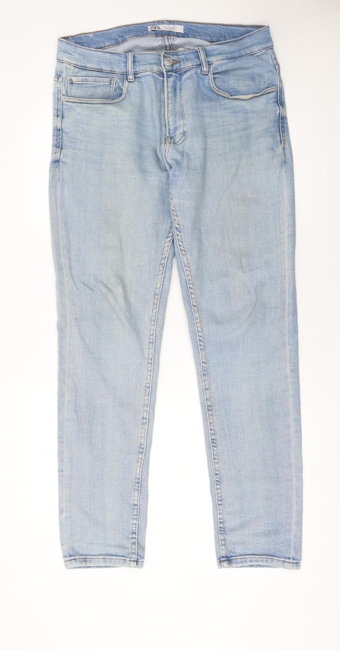 Zara Men’s Light Blue Skinny Denim Jeans Size L 32W Slim Fit