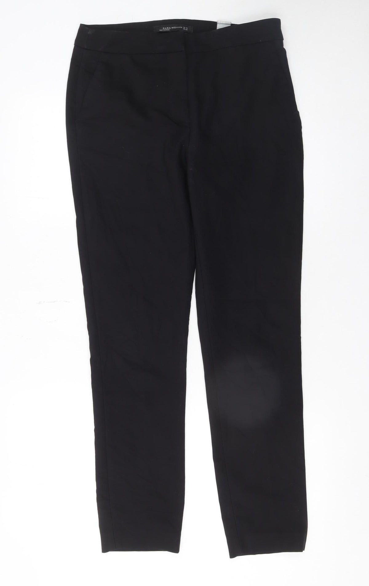 Zara Woman Black Slim Fit Tapered Trousers Size 10