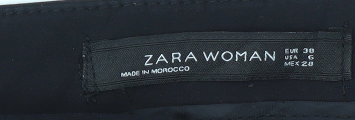 Zara Woman Black Slim Fit Tapered Trousers Size 10