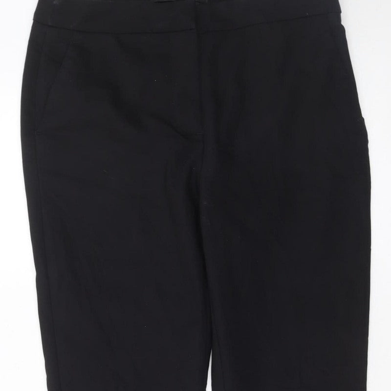 Zara Woman Black Slim Fit Tapered Trousers Size 10