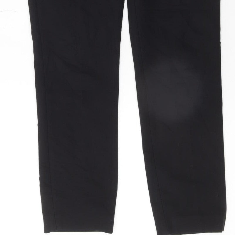 Zara Woman Black Slim Fit Tapered Trousers Size 10