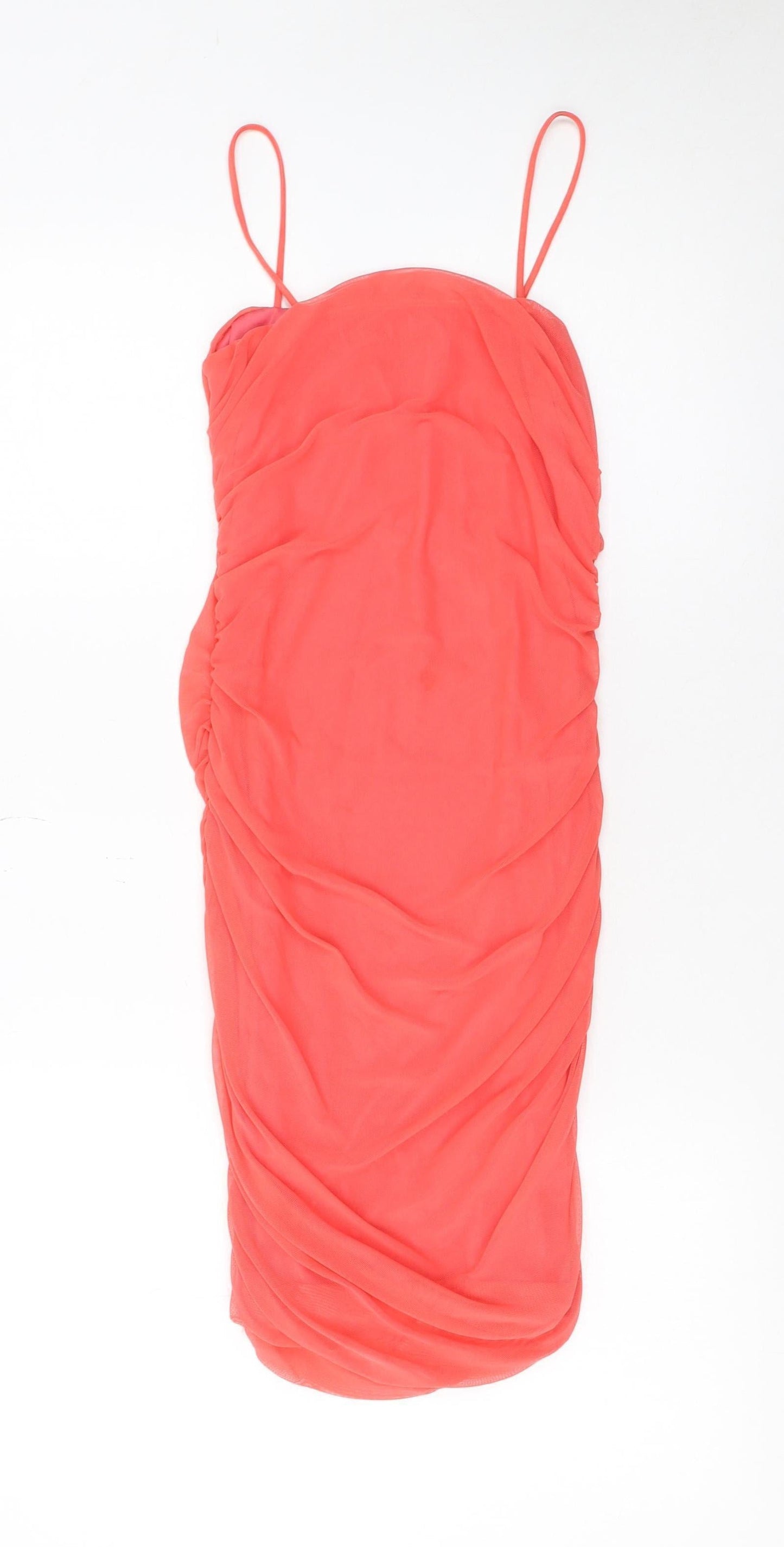 Select Women’s Pink Ruched Bodycon Sleeveless Short Dress Size 8