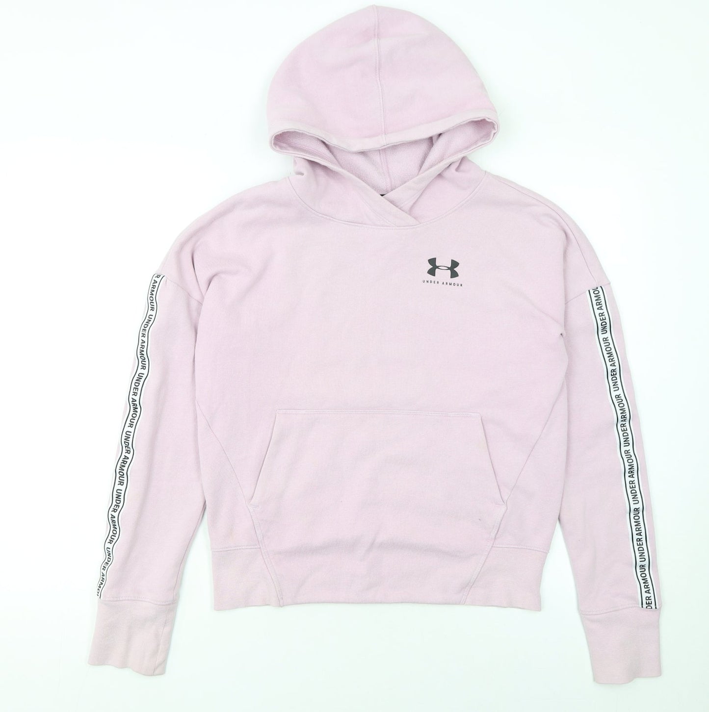 Under Armour Girls Pink Long Sleeve Fitted Pullover Hoodie YXL