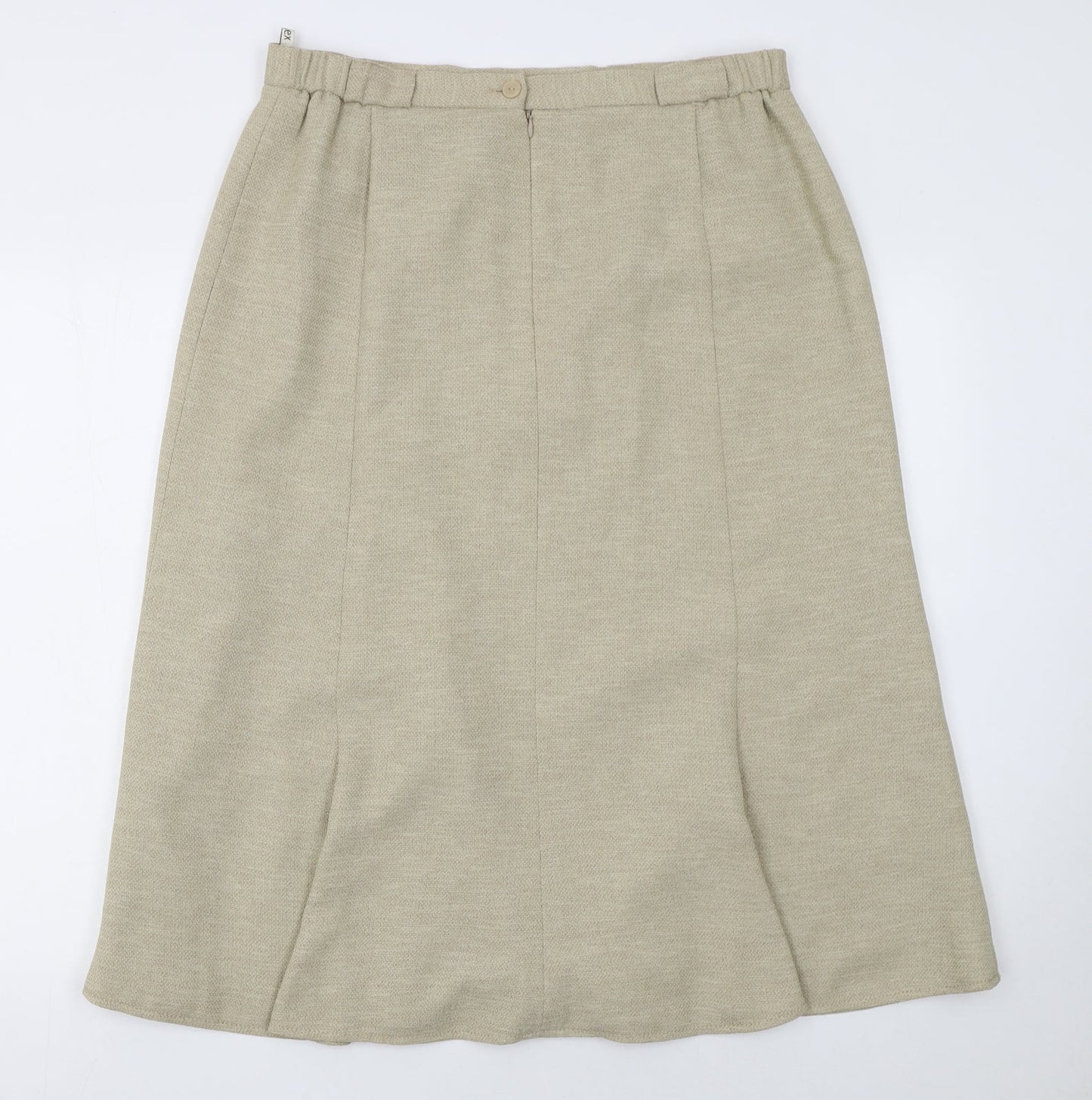 Eastex Women Beige A-Line Knee Length Lined Skirt Size 16