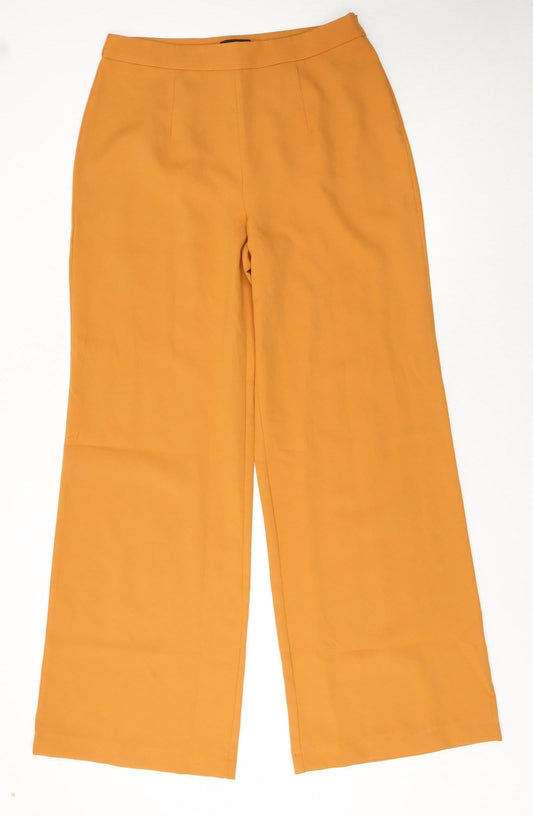 PrettyLittleThing Womens Brown Wide-Leg Trousers Size 14