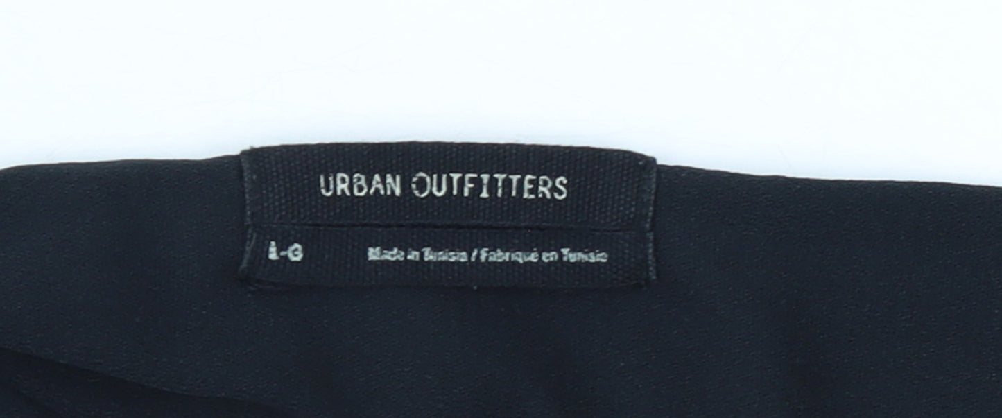 Urban Outfitters Womens Black Dragon Satin Slip Dress L