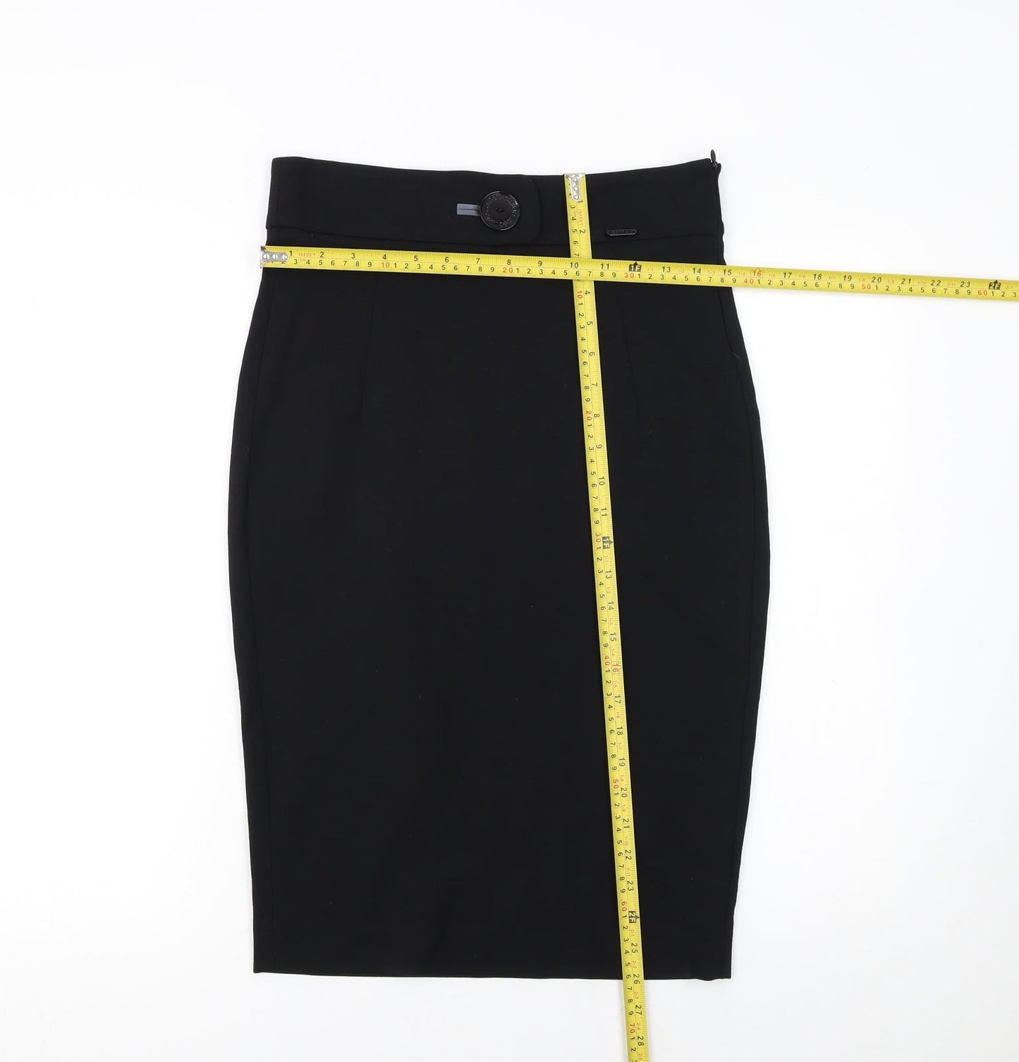 Liu Jo Womens Black Pencil Skirt Size 16 Stretch Viscose Blend