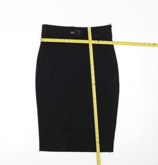 Liu Jo Womens Black Pencil Skirt Size 16 Stretch Viscose Blend